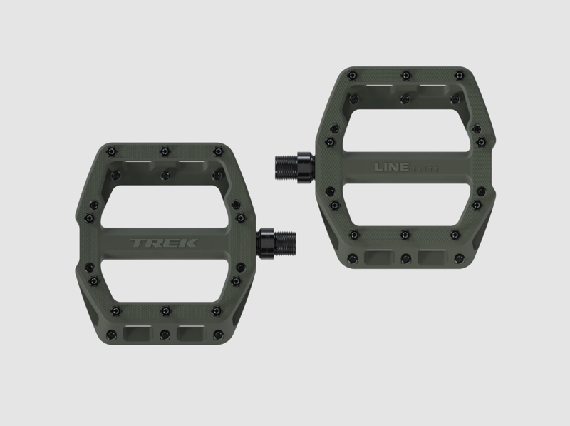 Trek Line Elite Flat Pedal Set in Olive Green-3